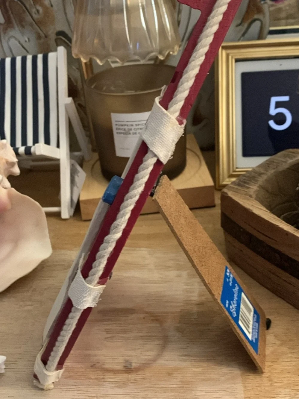Red Nautical Paddle Photo Frame